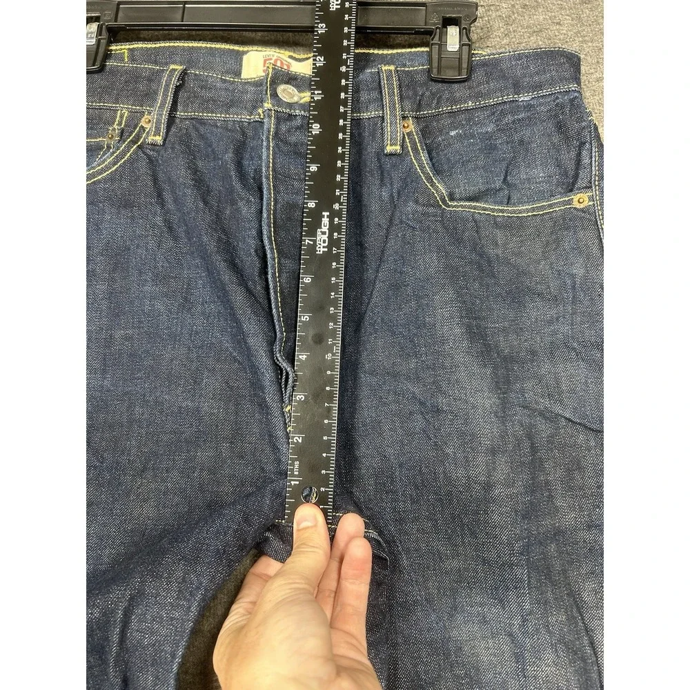 Levis 501XX Jeans Mens 36X32 Blue Dark Wash Cotton Straight‎ Button Fly